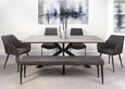 Manhattan Dining Table - Grey - 6 Seater - 180cm - Black Spider Legs Base