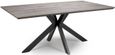 Manhattan Dining Table - Grey - 6 Seater - 180cm - Black Spider Legs Base