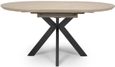 Manhattan Extending Dining Table - Oak - 4-6 Seater - 120cm-160cm - Oval - Black Spider Legs Base