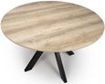 Manhattan Dining Table - Oak - 4 Seater - 120cm - Round - Black Spider Legs Base