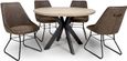 Manhattan Dining Table - Oak - 4 Seater - 120cm - Round - Black Spider Legs Base