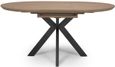 Manhattan Extending Dining Table - Walnut - 4-6 Seater - 120cm-160cm - Oval - Black Spider Legs Base