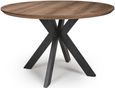 Manhattan Dining Table - Walnut - 4 Seater - 120cm - Round - Black Spider Legs Base