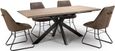 Manhattan Extending Dining Table - Walnut - 6-8 Seater - 180cm-220cm - Black Spider Legs Base