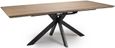 Manhattan Extending Dining Table - Walnut - 6-8 Seater - 180cm-220cm - Black Spider Legs Base