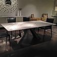 Butterfly Dining Table - Marble with Stainless Steel Pedestal Base - Variation Available