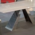 Butterfly Dining Table - Marble with Stainless Steel Pedestal Base - Variation Available