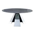 Butterfly Dining Table - Round - Marble with Stainless Steel Pedestal Base - Variation Available
