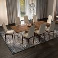 Modern Eva Extending Dining Table - 6-10 Seater - 270cm - Walnut with Gold Trim