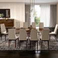 Modern Eva Extending Dining Table - 6-10 Seater - 270cm - Walnut with Gold Trim