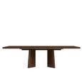 Modern Eva Extending Dining Table - 6-8 Seater - 225cm - Walnut with Gold Trim