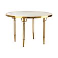 Modica Dining Table - 4 Seater - 120cm - Round - White Concrete with Gold Base