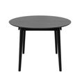 Montreux Round Extending Dining Table - 4-6 Seater - 115cm-154cm - Black