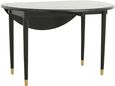 AHR Black Mango Wood Round Drop Leaf Dining Table - 6 Seater