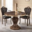 New Venus Walnut Italian 4 Seater Round Pedestal Dining Table - 110cm