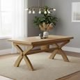 Normandy Extending Dining Table with Cross Leg - 8-10 Seater - 200cm-245cm - Oak