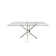 Nova Dining Table - 6 Seater - 160cm - Glass and Chrome Intersected Legs