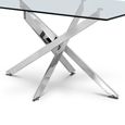Nova Dining Table - 6 Seater - 160cm - Glass and Chrome Intersected Legs