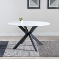 Novara 4 Seater White Ceramic Round Dining Table with Black Star Base - 130cm