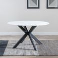 Novara 4 Seater White Ceramic Round Dining Table with Black Star Base - 130cm