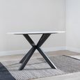 Novara 4 Seater White Ceramic Round Dining Table with Black Star Base - 130cm