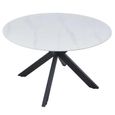 Novara 4 Seater White Ceramic Round Dining Table with Black Star Base - 130cm