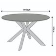 Novara 4 Seater White Ceramic Round Dining Table with Black Star Base - 130cm