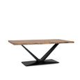 Nuoro Dining Table - Acacia Wood and Metal - 8 Seater - 200cm - Pedestal
