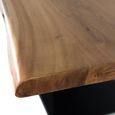 Nuoro Dining Table - Acacia Wood and Metal - 8 Seater - 200cm - Pedestal