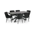 Osaka Extending Dining Table - 6-10 Seater - 160cm-260cm - Black Ceramic