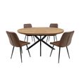 Panama Dark Oak 4-6 Seater Extending Round Dining Table with Spider Legs - 120cm-160cm