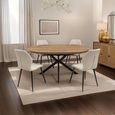 Panama Dark Oak 4-6 Seater Extending Round Dining Table with Spider Legs - 120cm-160cm