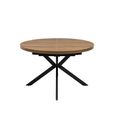 Panama Dark Oak 4-6 Seater Extending Round Dining Table with Spider Legs - 120cm-160cm