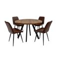 Panama Dark Oak 4 Seater Round Dining Table - 110cm