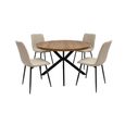 Panama Dark Oak 4 Seater Round Dining Table with Spider Legs - 120cm