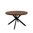 Panama Dark Oak 4 Seater Round Dining Table with Spider Legs - 120cm