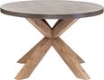 Pimlico Acacia Wood and Concrete Top 120cm Round X Leg Dining Table - 4 Seater