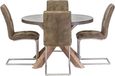 Pimlico Acacia Wood and Concrete Top 120cm Round X Leg Dining Table - 4 Seater