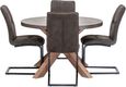 Pimlico Acacia Wood and Concrete Top 120cm Round X Leg Dining Table - 4 Seater