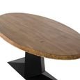 Pisa Dining Table - Acacia Wood - 8 Seater - 200cm - Oval Pedestal