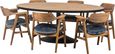 Revival Reclaimed Pine and Black Metal Flute Base Large Oval Dining Table - 6 Seater