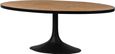 Revival Reclaimed Pine and Black Metal Flute Base Large Oval Dining Table - 6 Seater