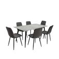 Riga Italy Grey Sintered Stone 6 Seater Dining Table - 160cm