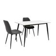 Riga Snow White Sintered Stone 4 Seater Dining Table - 130cm