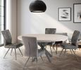 Rimini Light Grey 4-6 Seater Round Extending Dining Table with Spider Legs - 120cm-160cm