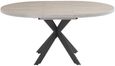 Rimini Light Grey 4-6 Seater Round Extending Dining Table with Spider Legs - 120cm-160cm