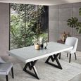 Rovigo Dining Table - Grey Carved Mango Wood - 8 Seater - 200cm