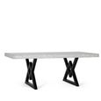 Rovigo Dining Table - Grey Carved Mango Wood - 8 Seater - 200cm