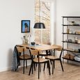 Roxby Drop Leaf Dining Table - 2-4 Seater - 80cm-120cm - Oak and Black