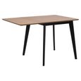 Roxby Drop Leaf Dining Table - 2-4 Seater - 80cm-120cm - Oak and Black